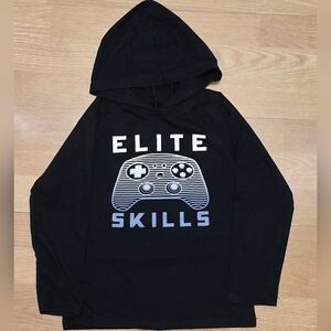 Place Black Hoodie with White and Light Blue Elite Skills Controller Graphic